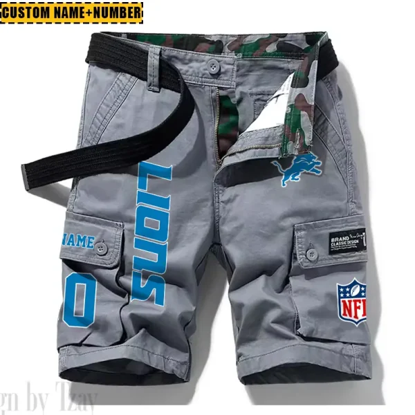 Detroit Lions New Summer Men Cargo Shorts Fashion 2025  SPTNSM011