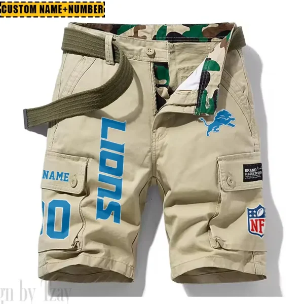 Detroit Lions New Summer Men Cargo Shorts Fashion 2025  SPTNSM011 - Image 2