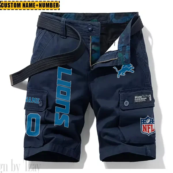 Detroit Lions New Summer Men Cargo Shorts Fashion 2025  SPTNSM011 - Image 3