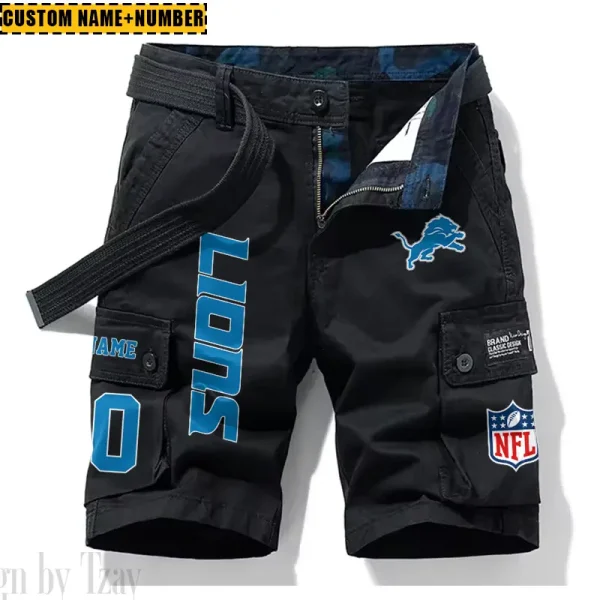 Detroit Lions New Summer Men Cargo Shorts Fashion 2025  SPTNSM011 - Image 4