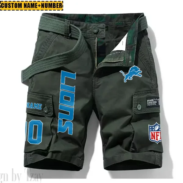 Detroit Lions New Summer Men Cargo Shorts Fashion 2025  SPTNSM011 - Image 5