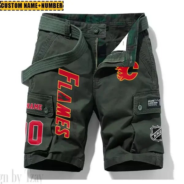 Calgary Flames New Summer Men Cargo Shorts Fashion 2025 SPTNSM036 - Image 2