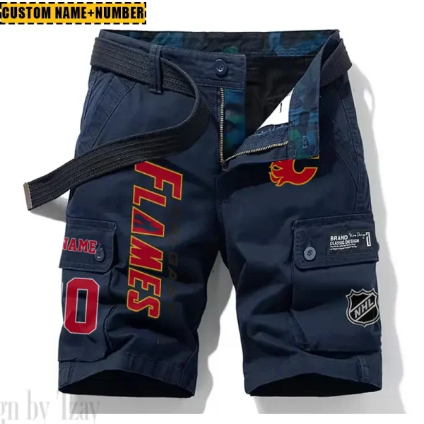 Calgary Flames New Summer Men Cargo Shorts Fashion 2025 SPTNSM036 - Image 3