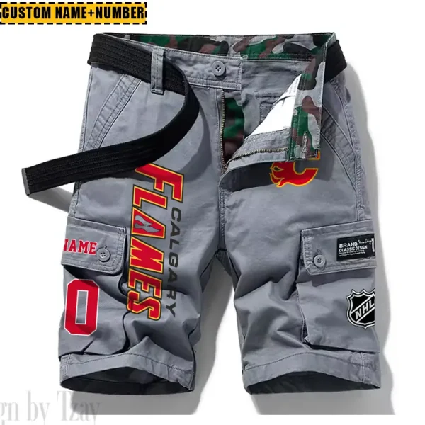 Calgary Flames New Summer Men Cargo Shorts Fashion 2025 SPTNSM036 - Image 4