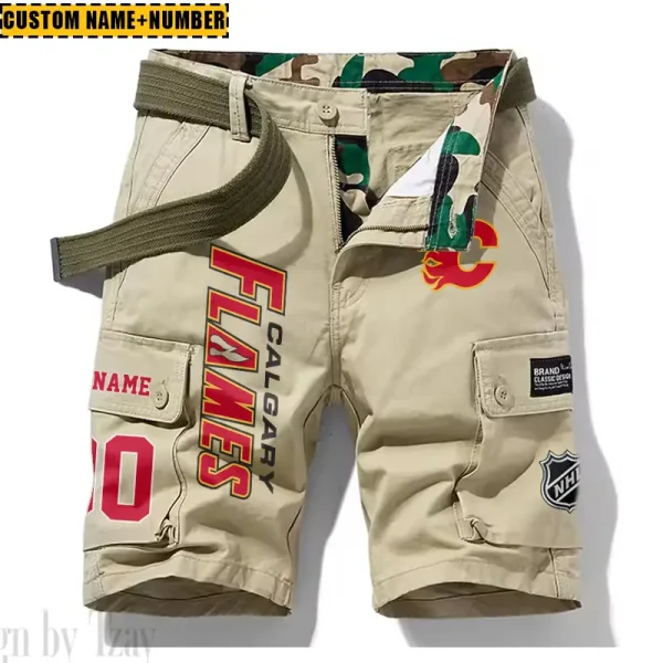 Calgary Flames New Summer Men Cargo Shorts Fashion 2025 SPTNSM036 - Image 5