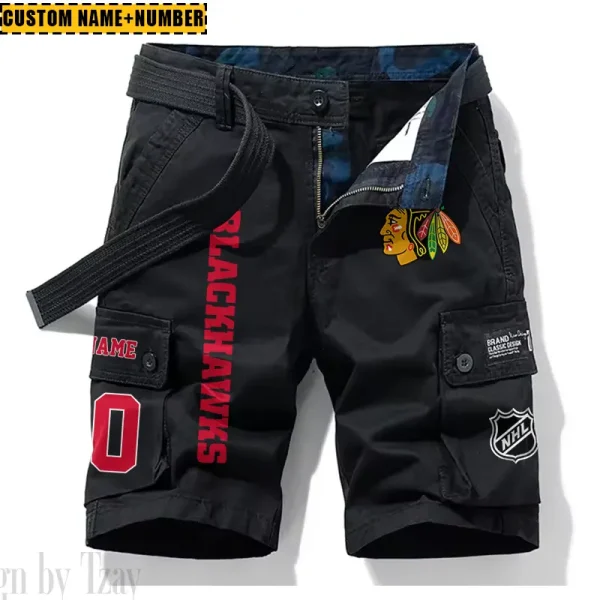 Chicago Blackhawks New Summer Men Cargo Shorts Fashion 2025 SPTNSM038