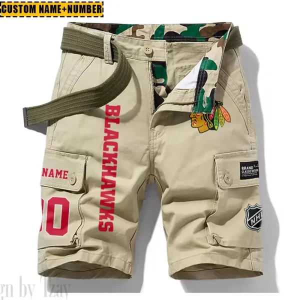 Chicago Blackhawks New Summer Men Cargo Shorts Fashion 2025 SPTNSM038 - Image 4