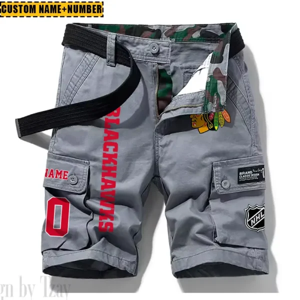 Chicago Blackhawks New Summer Men Cargo Shorts Fashion 2025 SPTNSM038 - Image 5