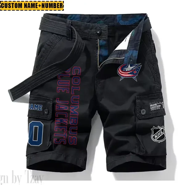 Columbus Blue Jackets New Summer Men Cargo Shorts Fashion 2025 SPTNSM040