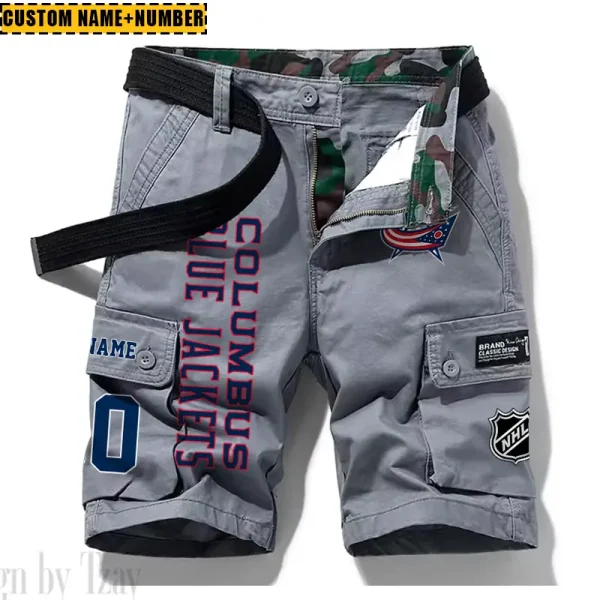 Columbus Blue Jackets New Summer Men Cargo Shorts Fashion 2025 SPTNSM040 - Image 2