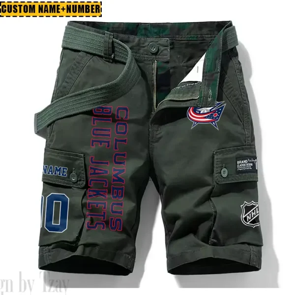 Columbus Blue Jackets New Summer Men Cargo Shorts Fashion 2025 SPTNSM040 - Image 3