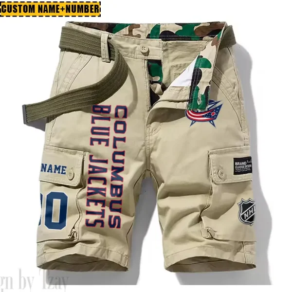 Columbus Blue Jackets New Summer Men Cargo Shorts Fashion 2025 SPTNSM040 - Image 4