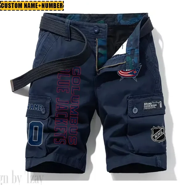Columbus Blue Jackets New Summer Men Cargo Shorts Fashion 2025 SPTNSM040 - Image 5