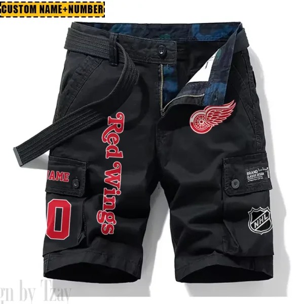 Detroit Red Wings New Summer Men Cargo Shorts Fashion 2025 SPTNSM042