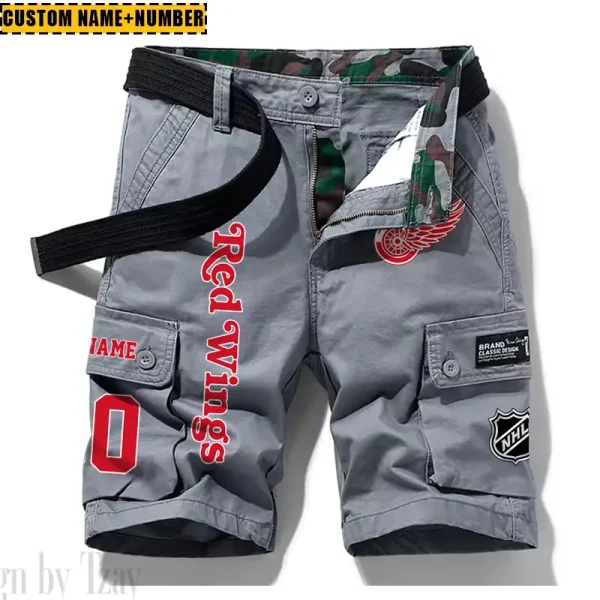 Detroit Red Wings New Summer Men Cargo Shorts Fashion 2025 SPTNSM042 - Image 2
