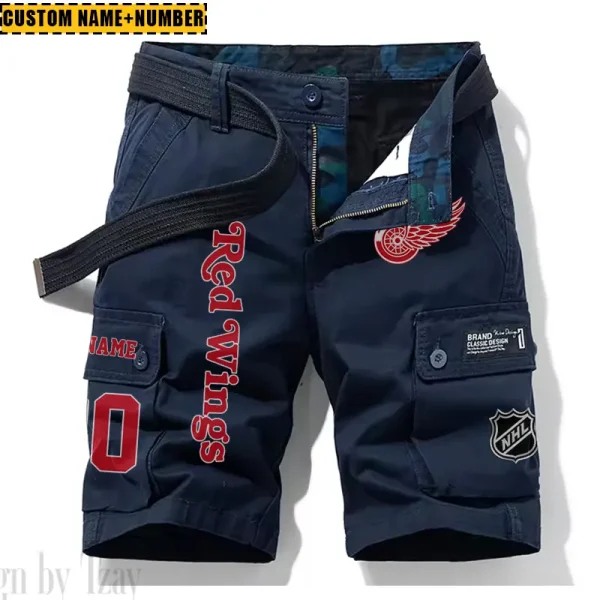 Detroit Red Wings New Summer Men Cargo Shorts Fashion 2025 SPTNSM042 - Image 4