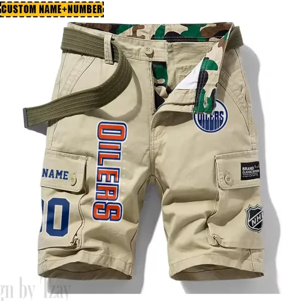 Edmonton Oilers New Summer Men Cargo Shorts Fashion 2025 SPTNSM043 - Image 2