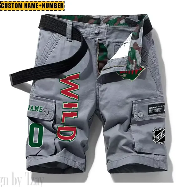Minnesota Wild New Summer Men Cargo Shorts Fashion 2025 SPTNSM046 - Image 2