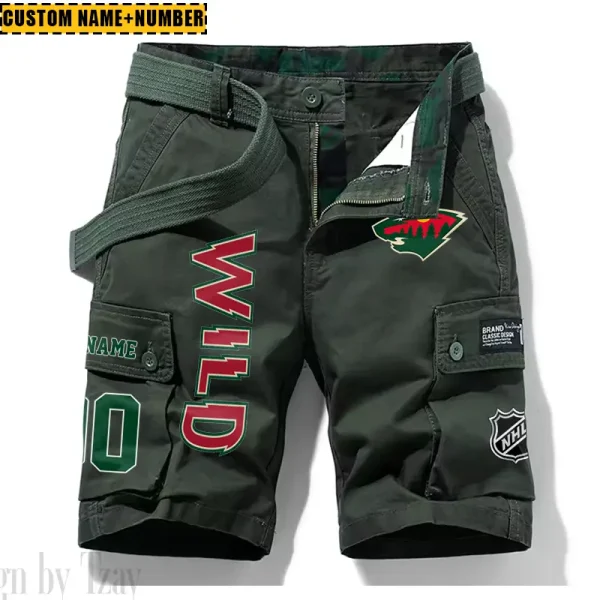 Minnesota Wild New Summer Men Cargo Shorts Fashion 2025 SPTNSM046 - Image 3