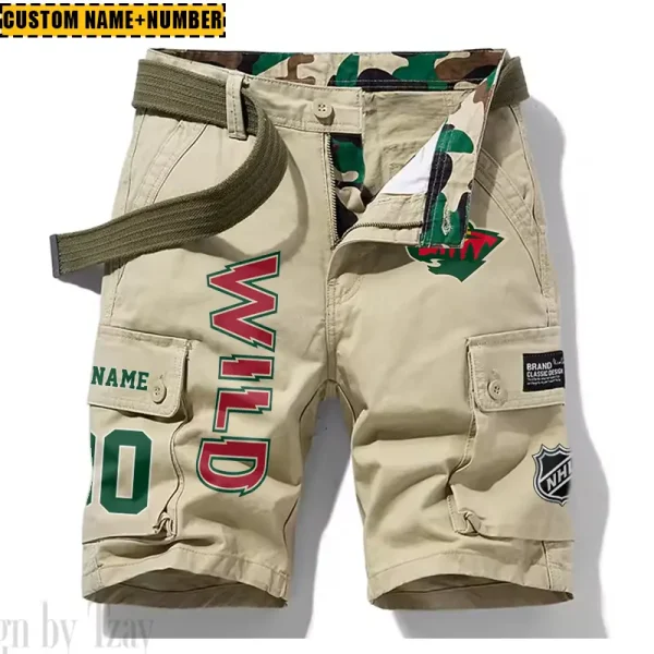Minnesota Wild New Summer Men Cargo Shorts Fashion 2025 SPTNSM046 - Image 5