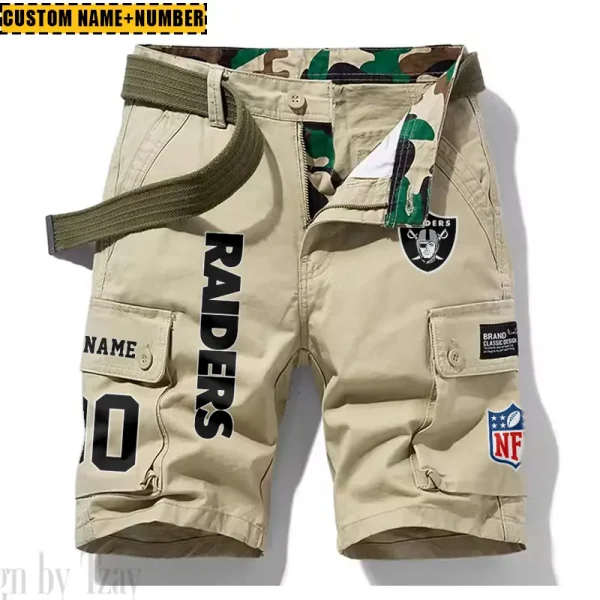 Las Vegas Raiders New Summer Men Cargo Shorts Fashion 2025  SPTNSM017