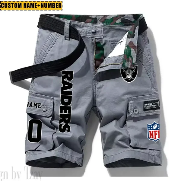 Las Vegas Raiders New Summer Men Cargo Shorts Fashion 2025  SPTNSM017 - Image 4