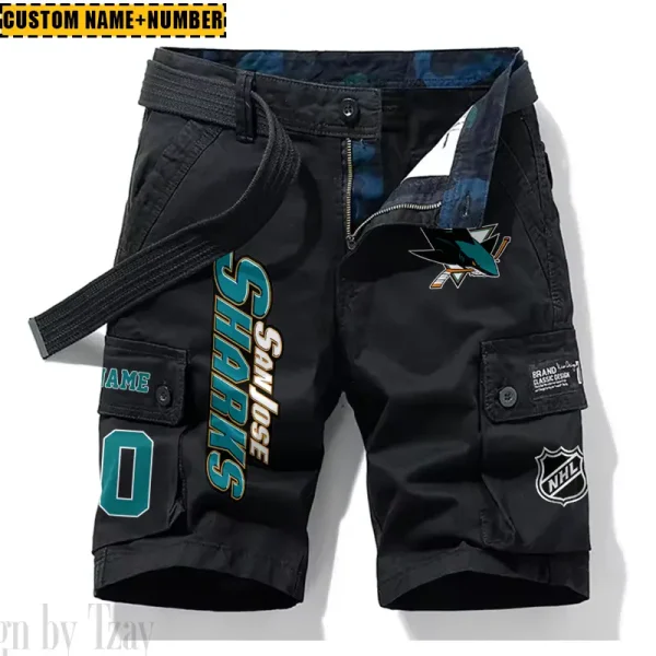 San Jose Sharks New Summer Men Cargo Shorts Fashion 2025 SPTNSM063