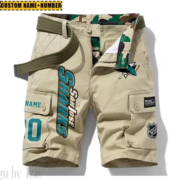 San Jose Sharks New Summer Men Cargo Shorts Fashion 2025 SPTNSM063 - Image 2