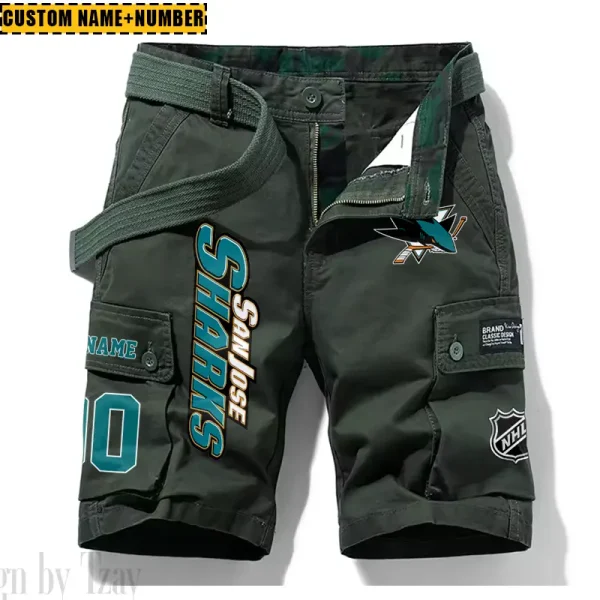 San Jose Sharks New Summer Men Cargo Shorts Fashion 2025 SPTNSM063 - Image 4