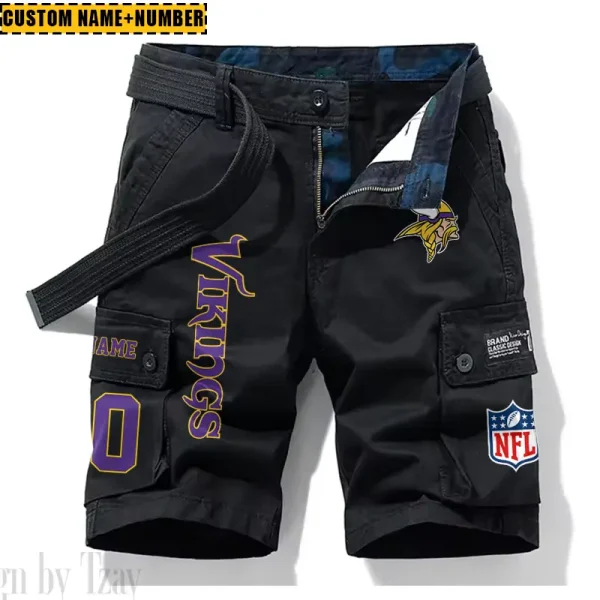 Minnesota Vikings New Summer Men Cargo Shorts Fashion 2025  SPTNSM021 - Image 2