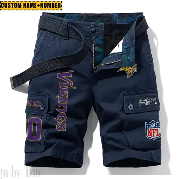Minnesota Vikings New Summer Men Cargo Shorts Fashion 2025  SPTNSM021 - Image 5