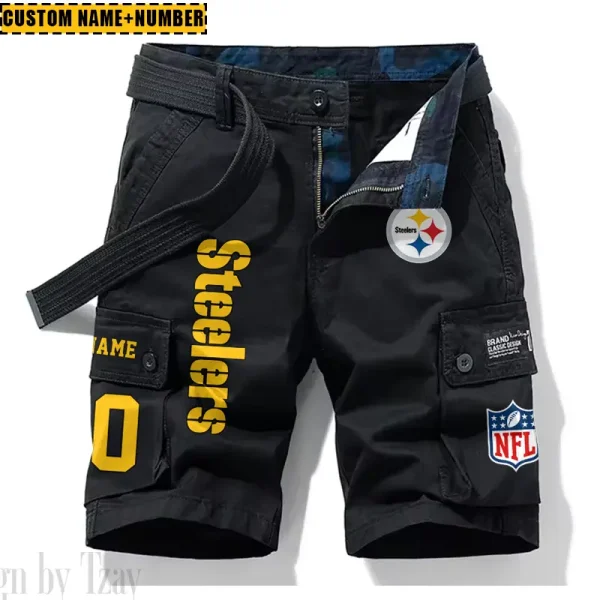 Pittsburgh Steelers New Summer Men Cargo Shorts Fashion 2025  SPTNSM027 - Image 2