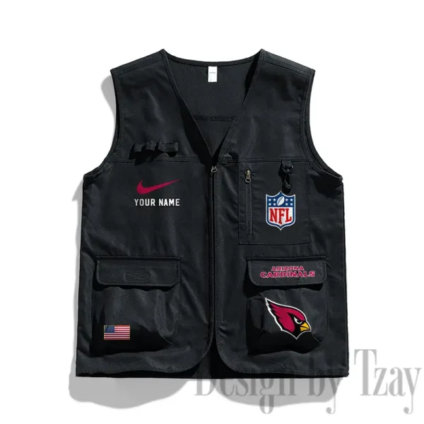 Arizona Cardinals Men's Outdoor Camping Jacket Vest Multi-Pocket Mountain Series SPTMOCJVMP001 - Image 2