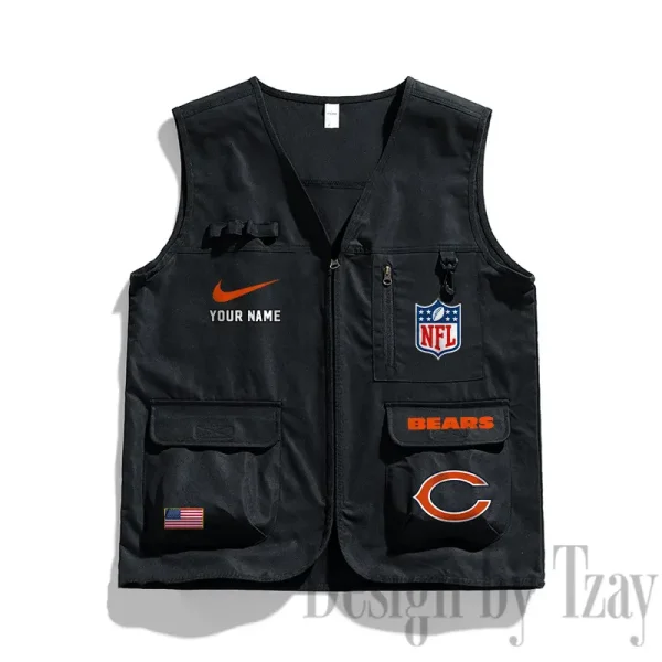 Chicago Bears Men's Outdoor Camping Jacket Vest Multi-Pocket Mountain Series SPTMOCJVMP006 - Image 3