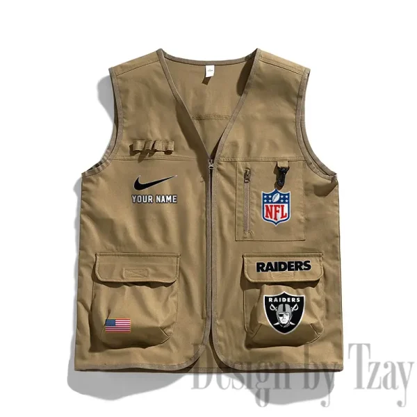 Las Vegas Raiders Men's Outdoor Camping Jacket Vest Multi-Pocket Mountain Series SPTMOCJVMP017 - Image 2