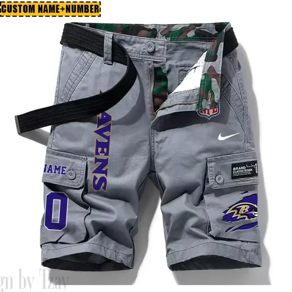 Baltimore Ravens New Summer Men Cargo Shorts Fashion 2025 SPTNSM067 - Image 2