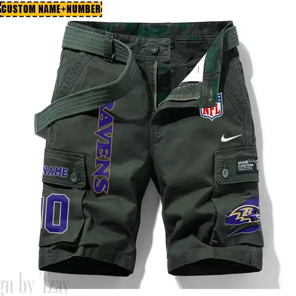 Baltimore Ravens New Summer Men Cargo Shorts Fashion 2025 SPTNSM067 - Image 3
