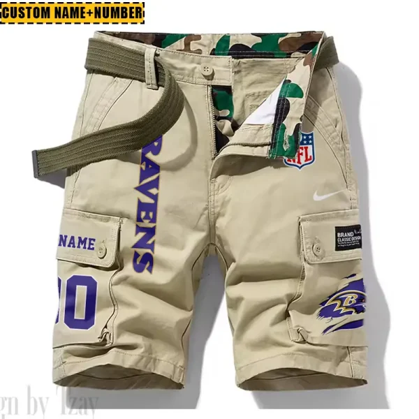 Baltimore Ravens New Summer Men Cargo Shorts Fashion 2025 SPTNSM067 - Image 4