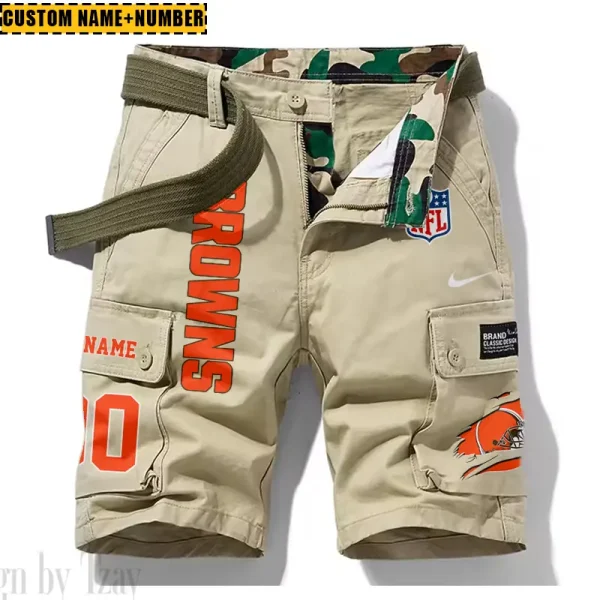 Cleveland Browns New Summer Men Cargo Shorts Fashion 2025 SPTNSM072 - Image 2