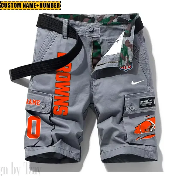 Cleveland Browns New Summer Men Cargo Shorts Fashion 2025 SPTNSM072 - Image 4