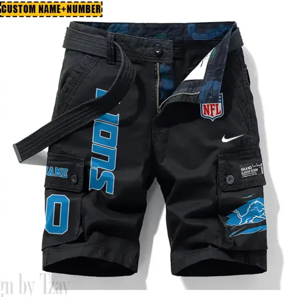 Detroit Lions New Summer Men Cargo Shorts Fashion 2025 SPTNSM075