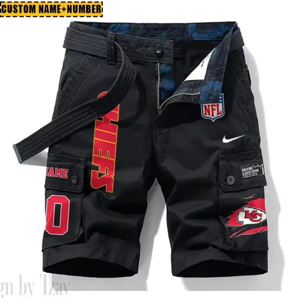 Kansas City Chiefs New Summer Men Cargo Shorts Fashion 2025 SPTNSM080