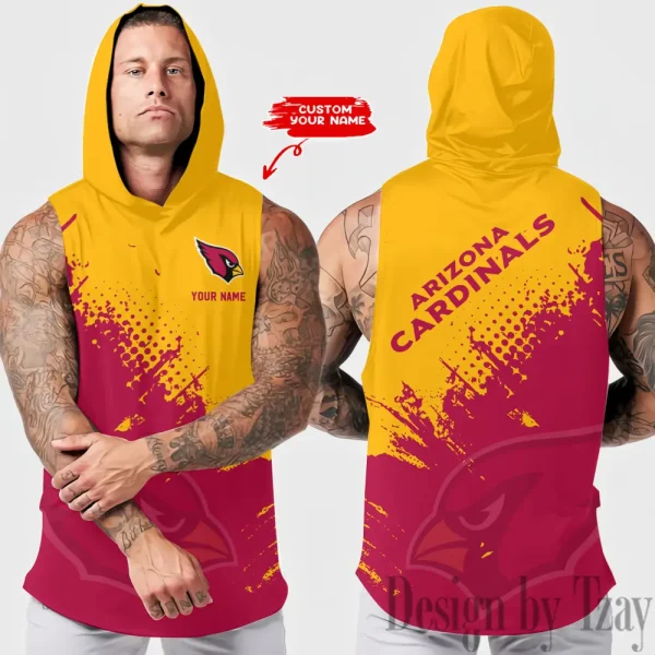 Arizona Cardinals Men's Workout Hooded Tank Top Summer Fitness Training Hoodie Sleeveless style 2025 AZHTT460