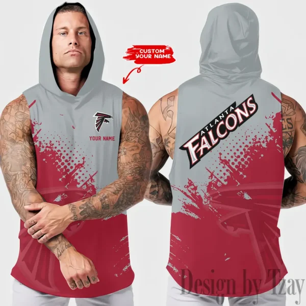 Atlanta Falcons Men's Workout Hooded Tank Top Summer Fitness Training Hoodie Sleeveless style 2025 AZHTT461