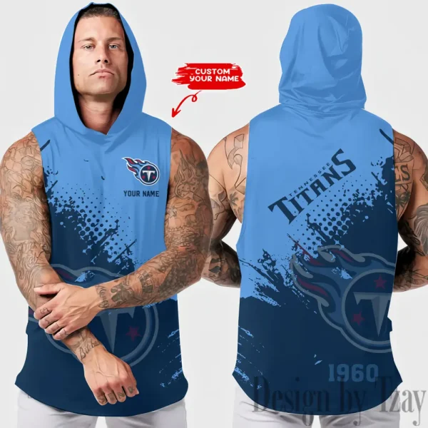 Tennessee Titans Men's Workout Hooded Tank Top Summer Fitness Training Hoodie Sleeveless style 2025 AZHTT490