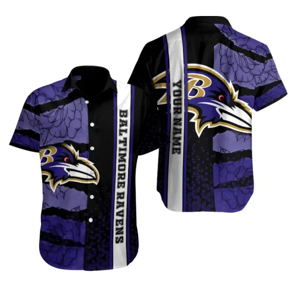 Baltimore Ravens Button Shirt Summer Holiday Gift For Sports Enthusiast AZCBS301