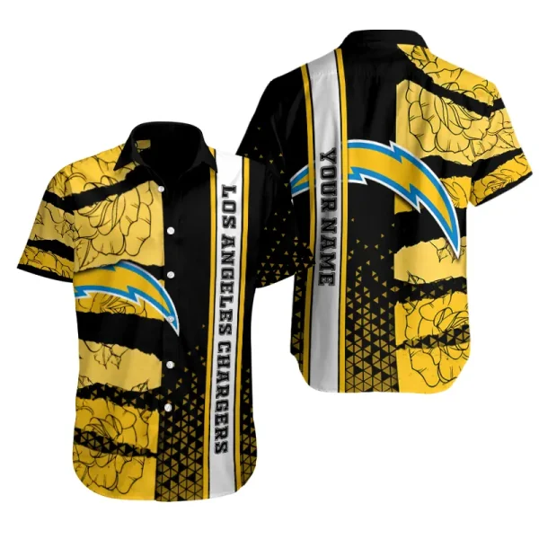 Los Angeles Chargers Button Shirt Summer Holiday Gift For Sports Enthusiast AZCBS316