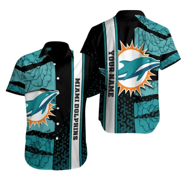 Miami Dolphins Button Shirt Summer Holiday Gift For Sports Enthusiast AZCBS318
