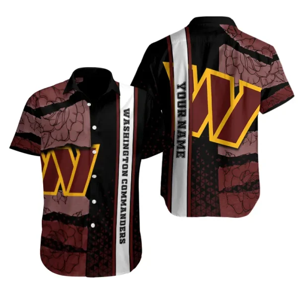 Washington Commanders Button Shirt Summer Holiday Gift For Sports Enthusiast AZCBS330