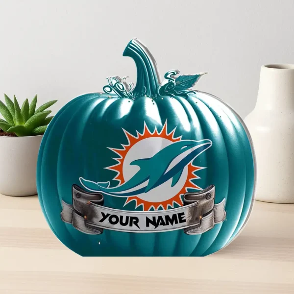 Miami Dolphins NFL Personalized Halloween Acrylic Block Plaque For Fan - Limited Edition SPTFTAB111